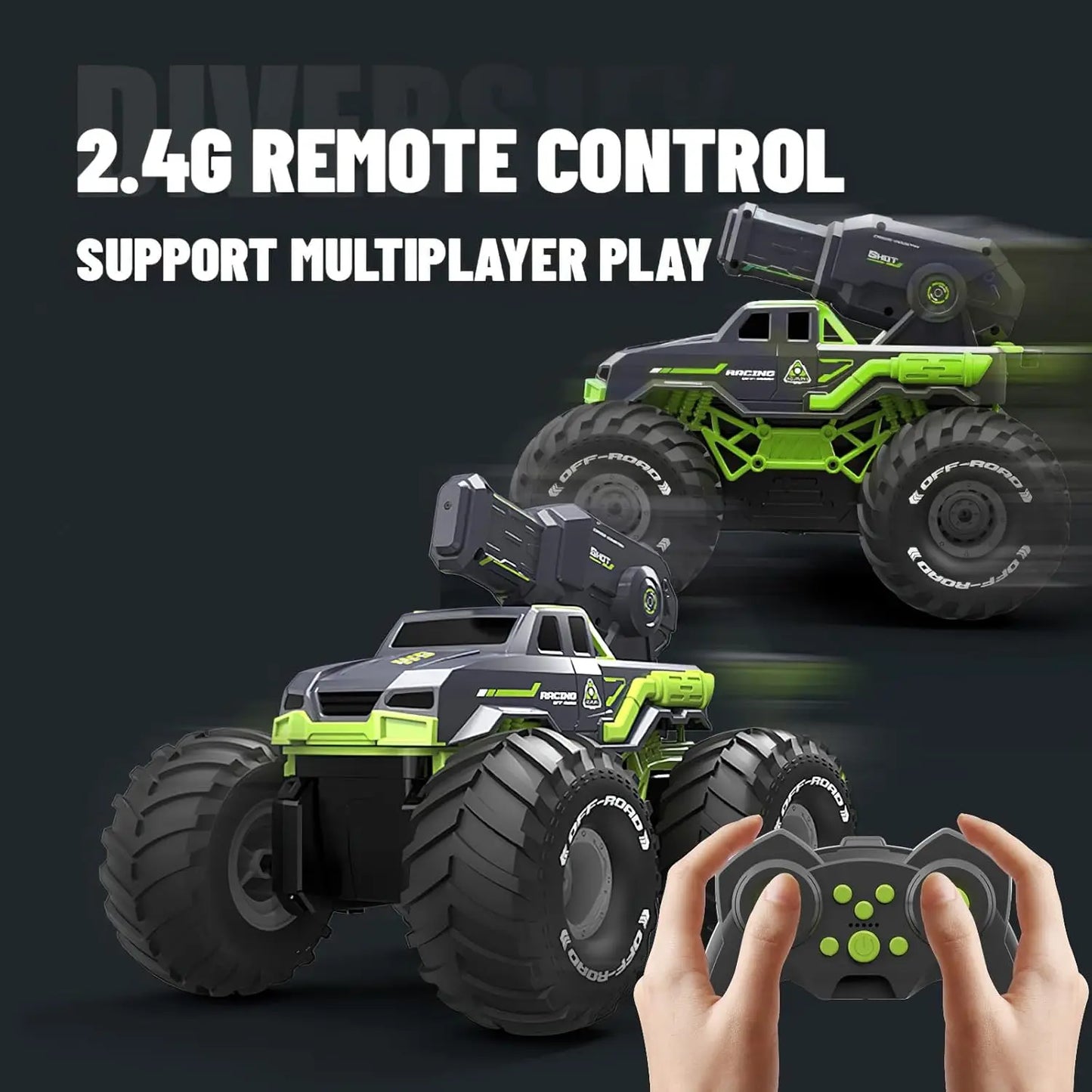 HYPERLIVING Amphibious Remote Control Car, RC Car with Shoot Water Toys, Stunt Vehicle Radio Controlled Car 360° Waterproof Water Cannon Truck Toy Kids Gifts for 6+ Years Boys Girls