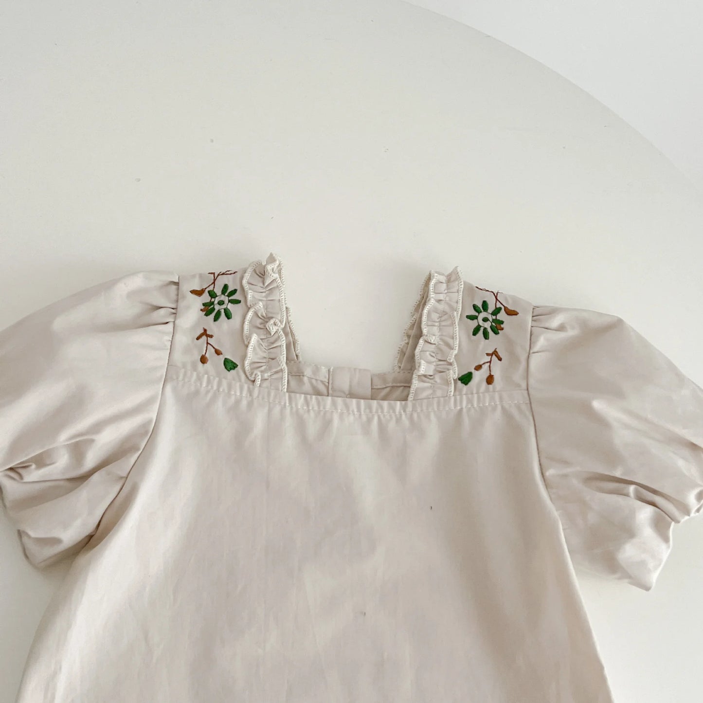 Leslie Flower Embroidery Cotton Tops