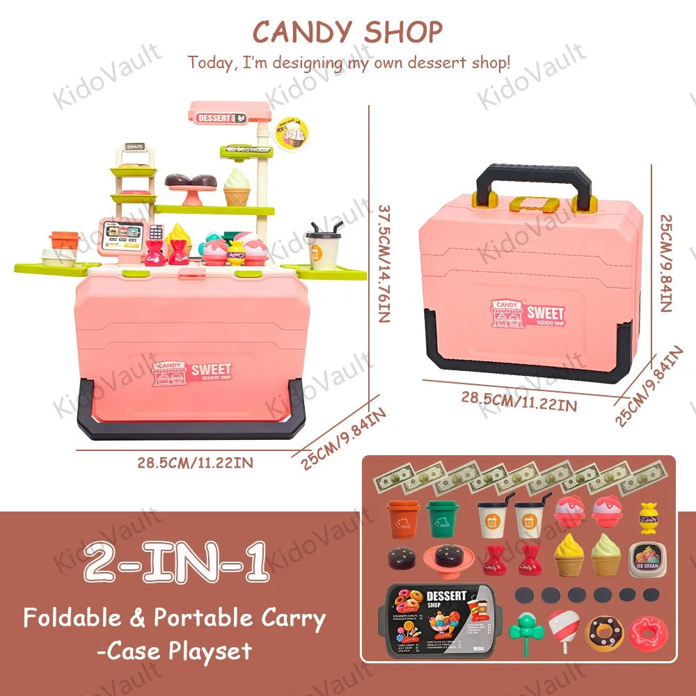 Kids Pretend Sweet Shop Playset Toy, Kitchen Set Gift