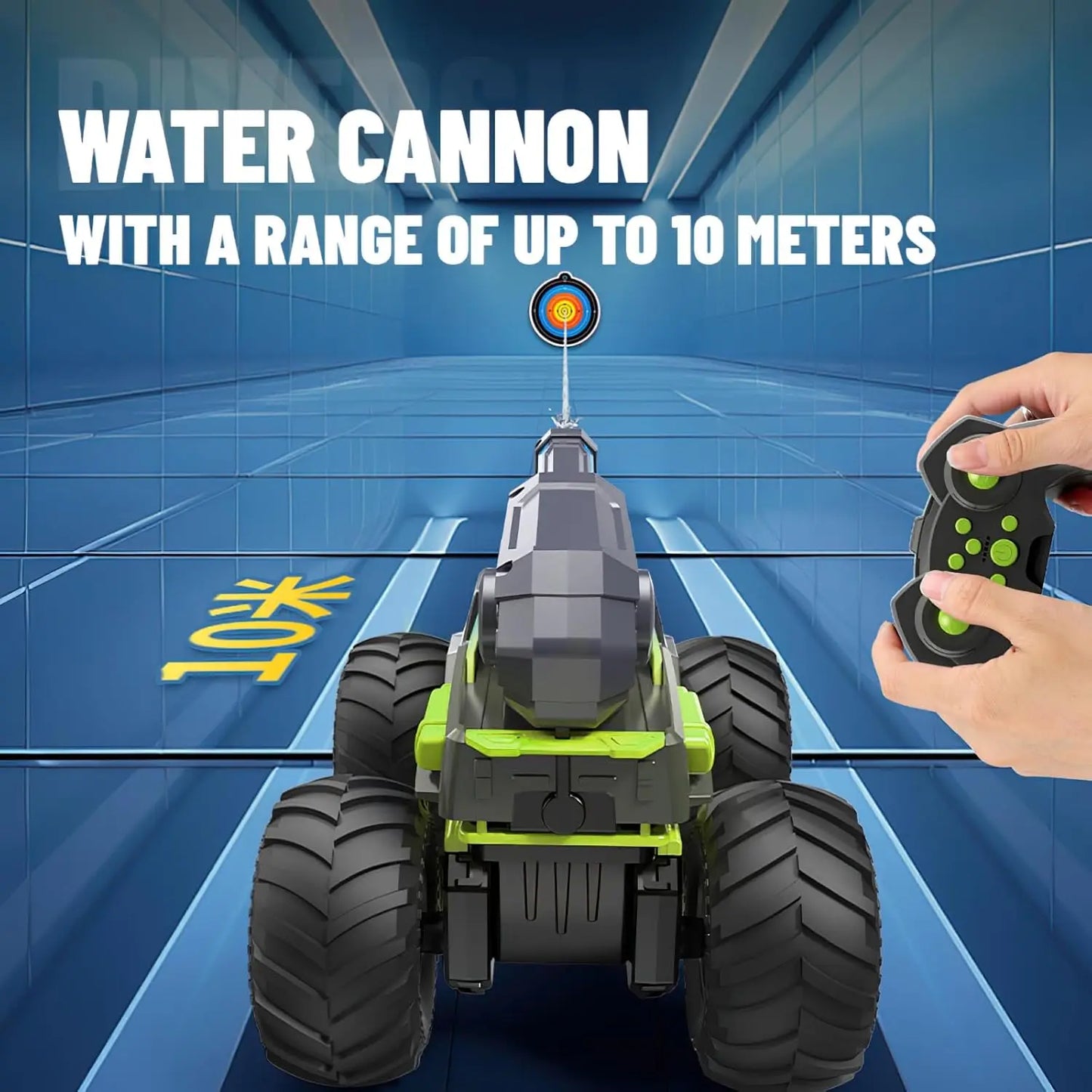 HYPERLIVING Amphibious Remote Control Car, RC Car with Shoot Water Toys, Stunt Vehicle Radio Controlled Car 360° Waterproof Water Cannon Truck Toy Kids Gifts for 6+ Years Boys Girls