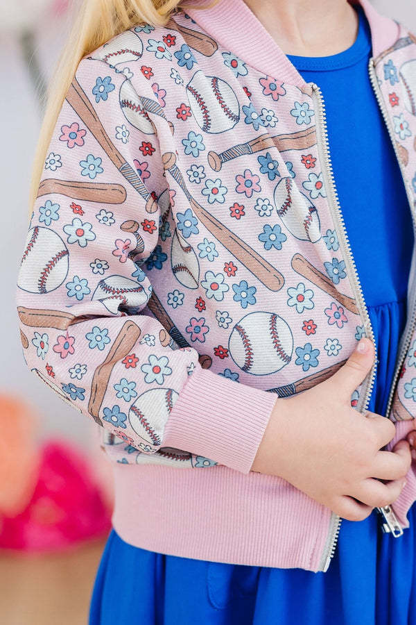 Delcia Batter Up Shimmer Printed Jacket