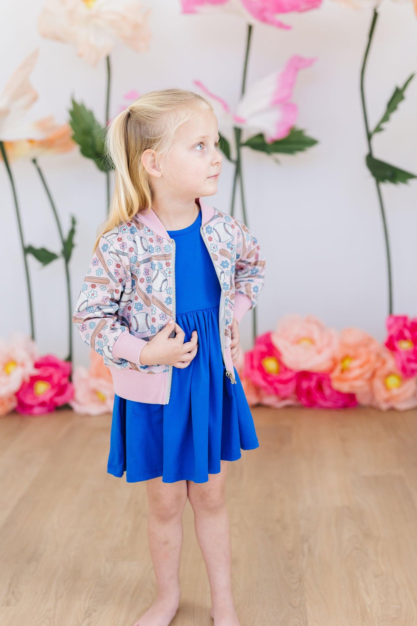 Delcia Batter Up Shimmer Printed Jacket