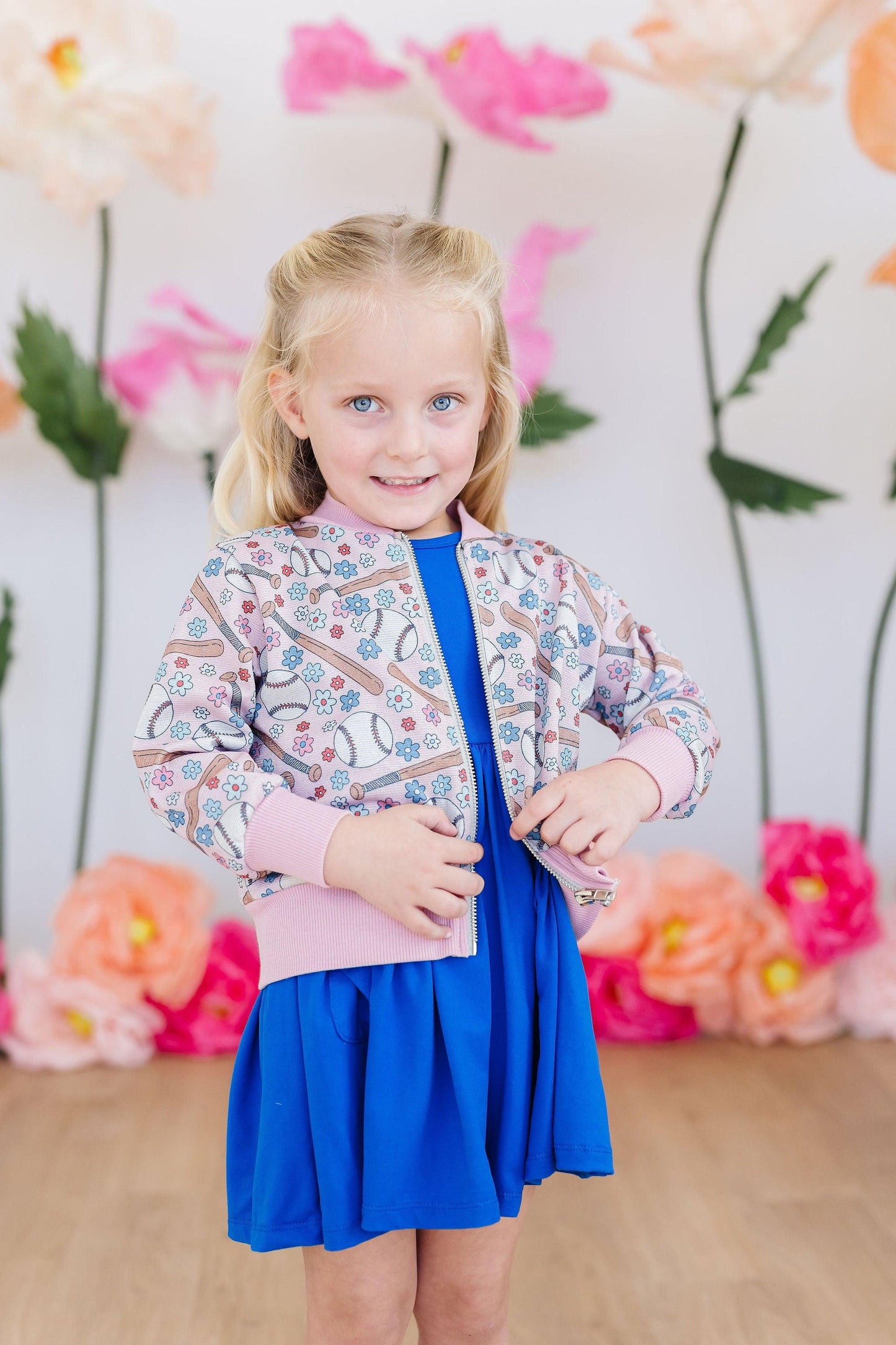 Delcia Batter Up Shimmer Printed Jacket