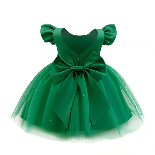 Charming Christmas Baby Dress - Toddler Flower Dress Green