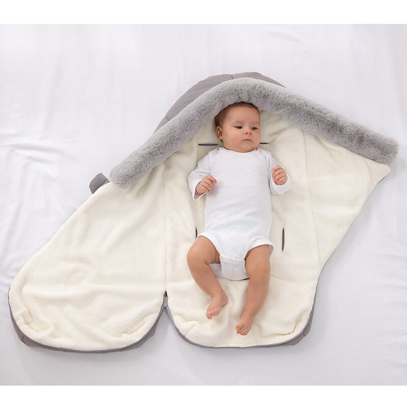 Newborn Baby Winter Warm Sleeping Bags Infant Button Swaddle Wrap
