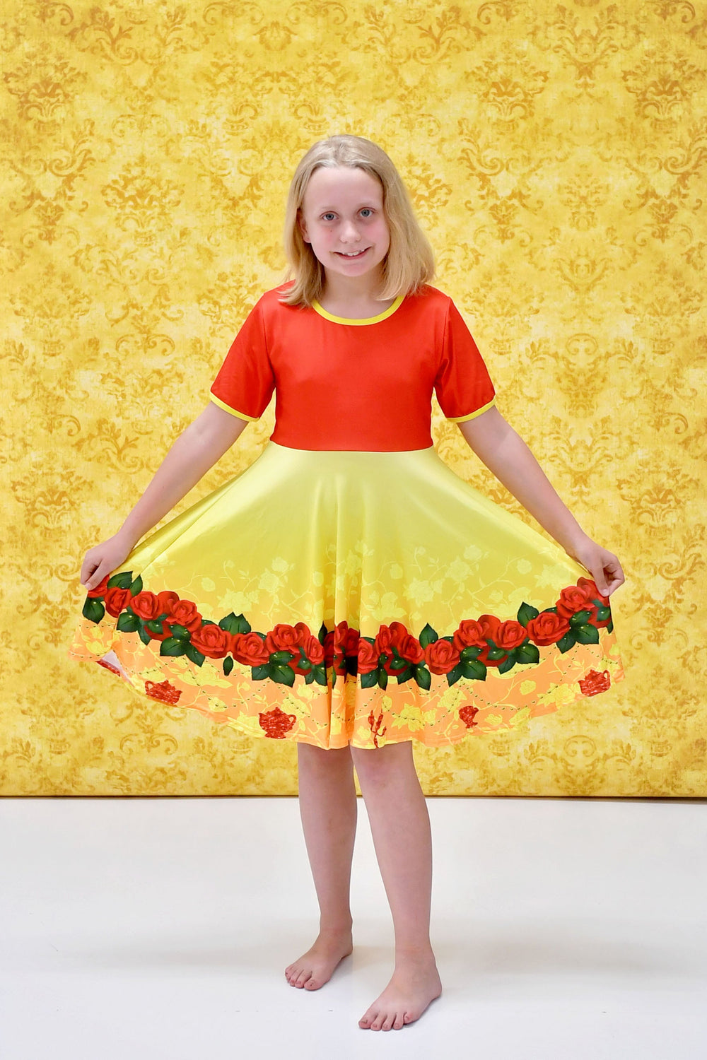 Nathaniel Belle Short Sleeve Milk Silk Twirl Dress