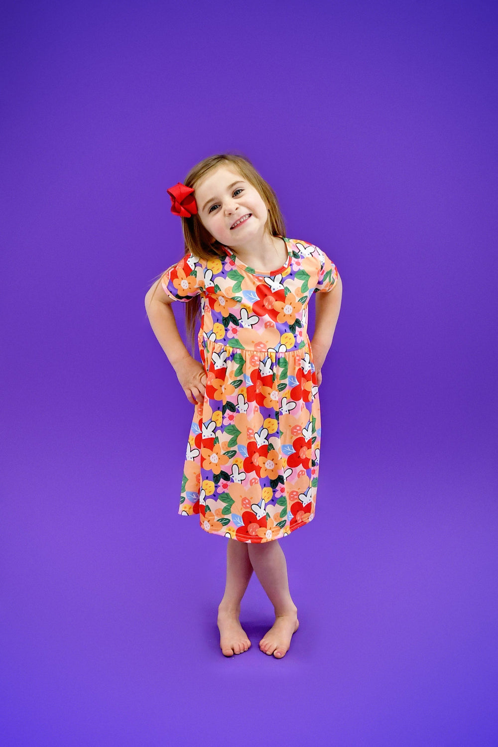 Hayes Peach Peek A Boo Short Sleeve Milk Silk Dress