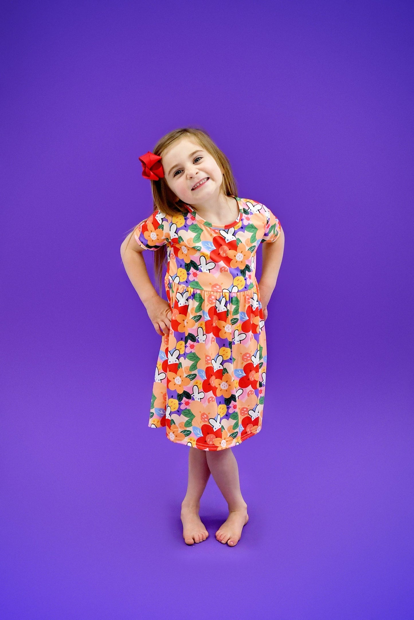 Hayes Peach Peek A Boo Short Sleeve Milk Silk Dress