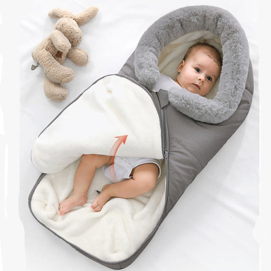 Newborn Baby Winter Warm Sleeping Bags Infant Button Swaddle Wrap