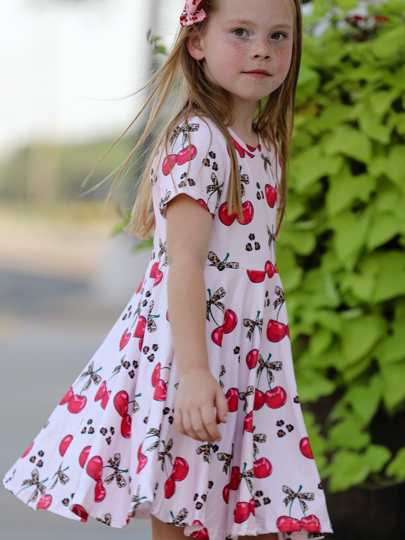 Cherry Milk Silk Girls Dress