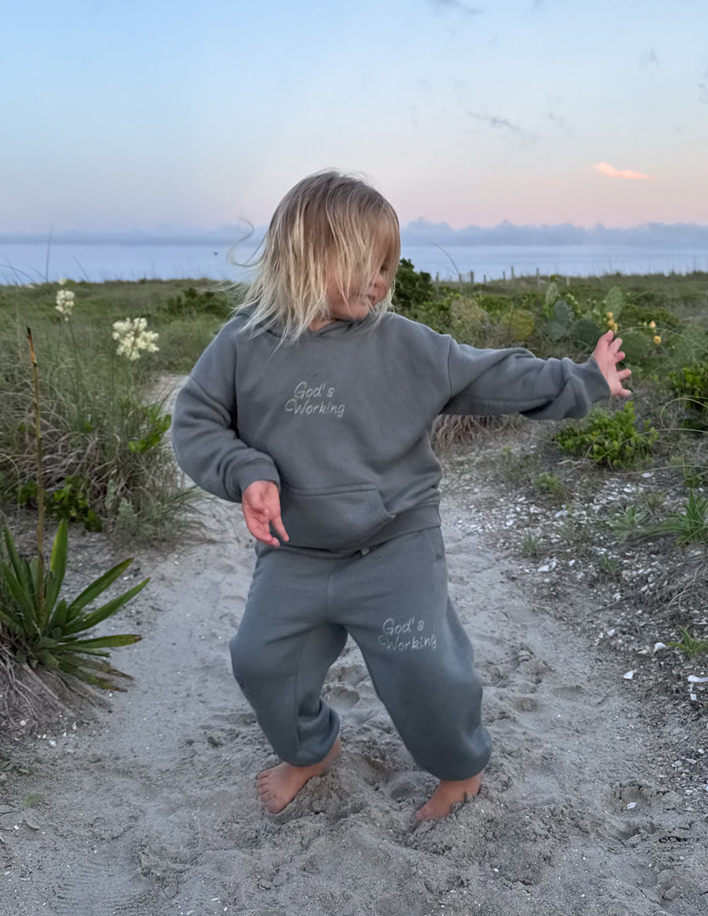 Natalia God's Still Working Kids Hoodie