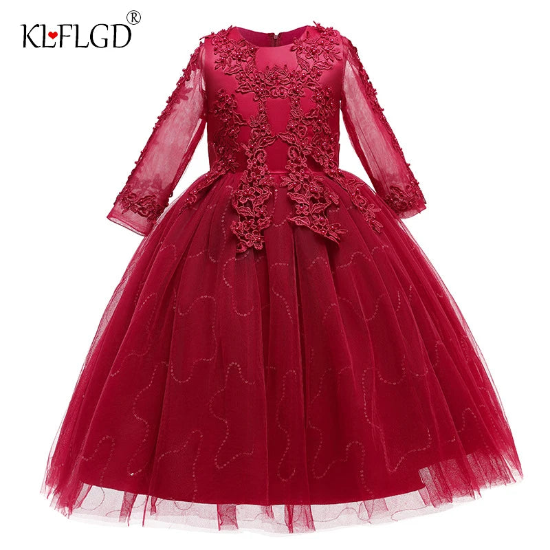 2025 new year dress flower girl dress female baby elegant embroidery  dress