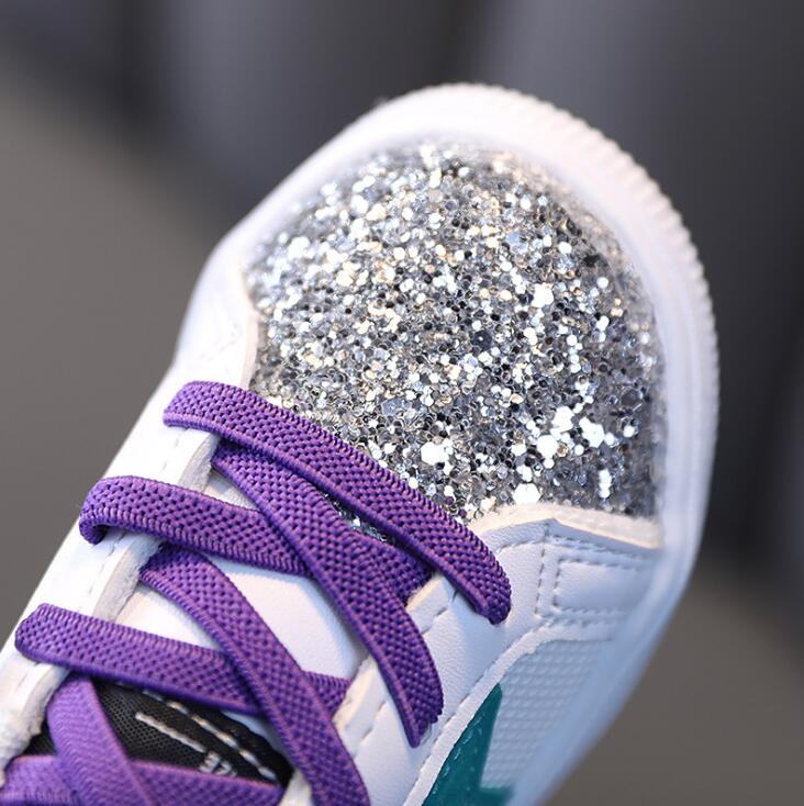 Single Sequins Sneakers Non-Slip Children Girls Shoes - GuGuTon