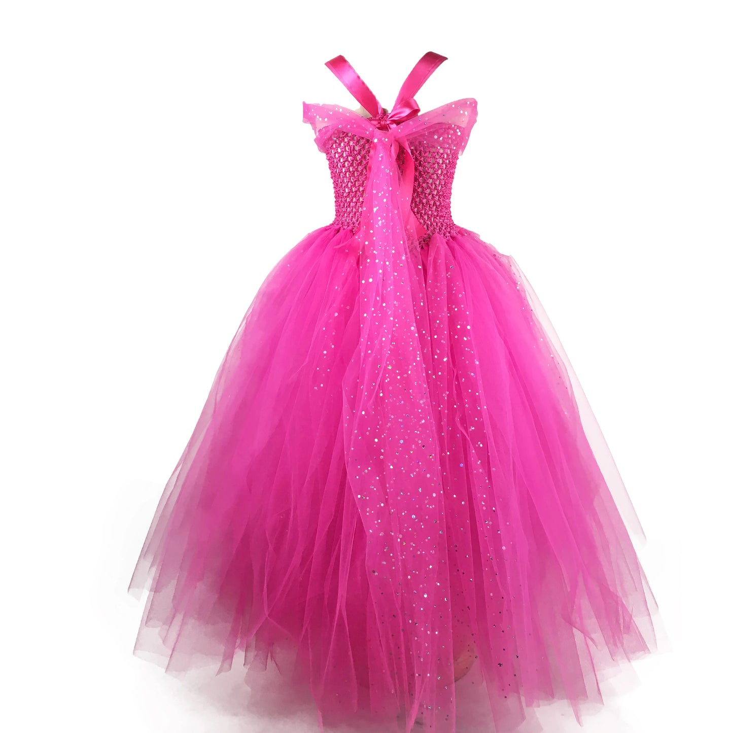 Gina Girls Pink Tulle Tutu Dress for Kids - Sparkle Party Gown