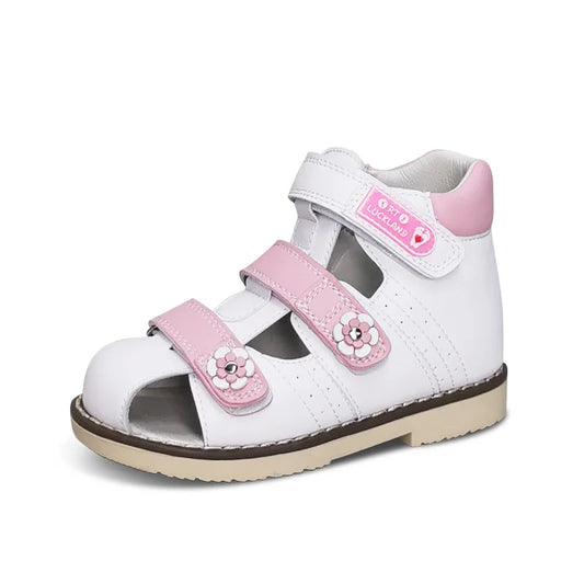 Ortoluckland Children Girl Shoes Princess Orthopedic Pink Sandals For Kids Toddler Flower