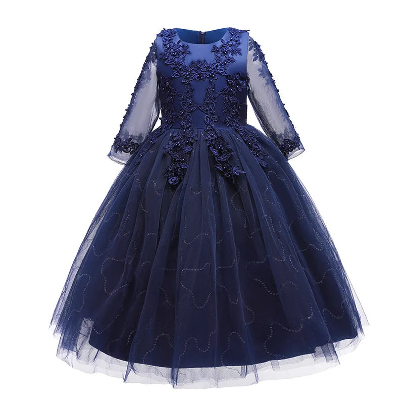 2025 new year dress flower girl dress female baby elegant embroidery  dress