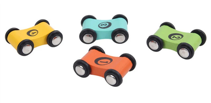 Baby Wooden Slide Car Model Toys Trolley Track Slide Cars Games Inertia Pull Back Glider Early Education Toys For Boy Mini Racer