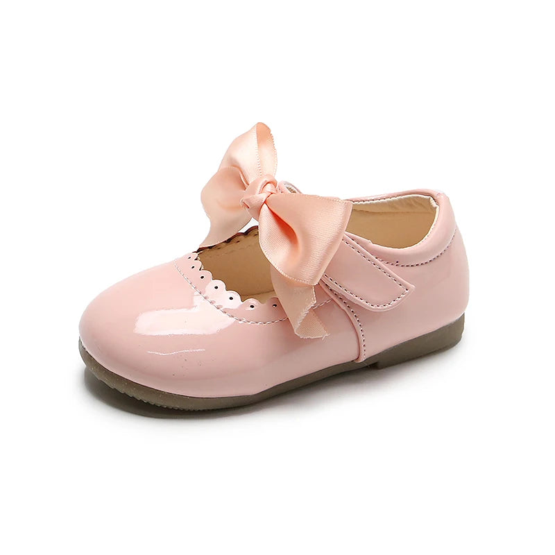 Spring Autumn Baby Girls Shoes Cute Bow Patent Leather Princess Shoes