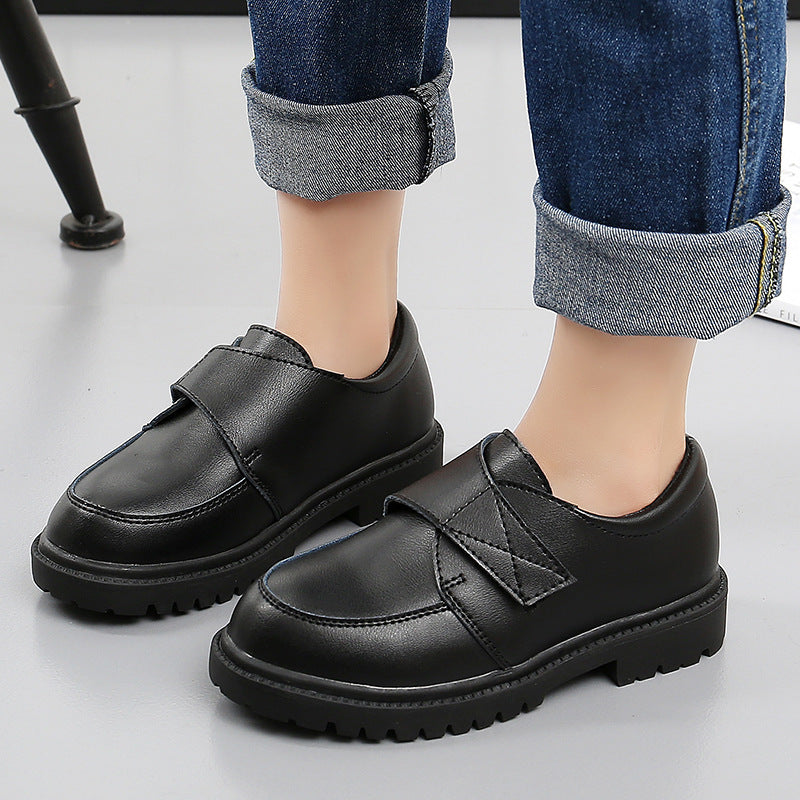 Boys Shoes Children Leather Shoes For Big Kids Teenagers Size 27-38 For Big Boy Formal Wedding Shoes British Style Simple Black