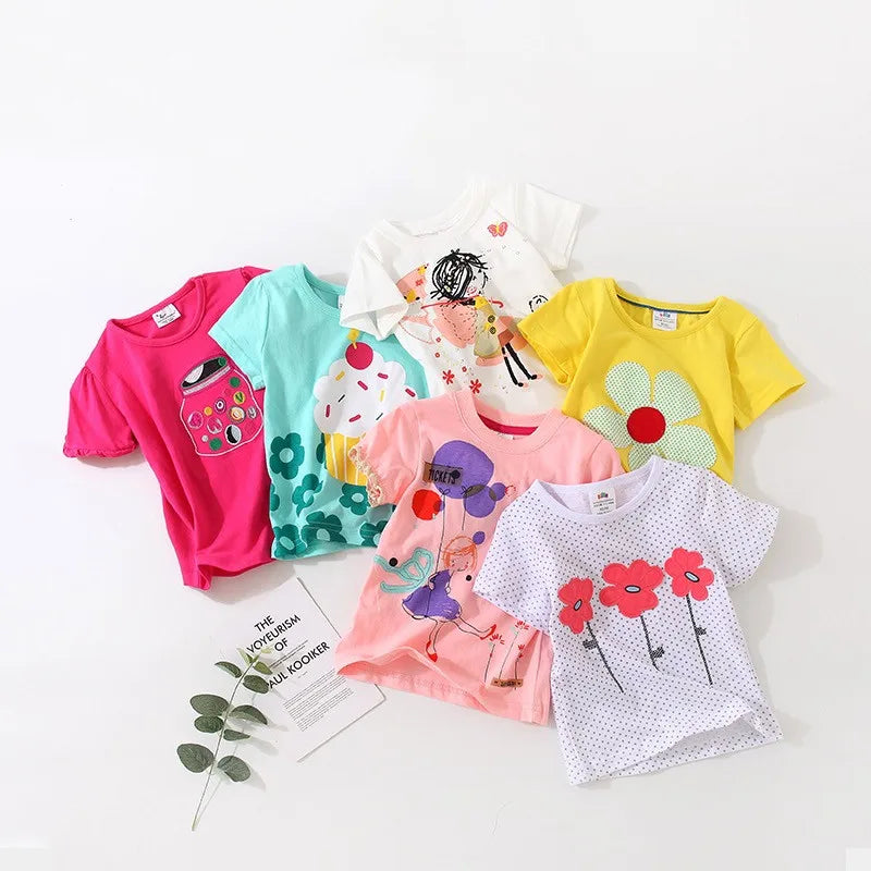 Emilia Kids Children Flower Print Baby Basic Cartoon Cotton Girls