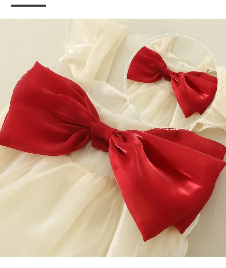New Baby Girl Dress Summer Child Sweet Princess Infant Twins Party Wedding Children Clothing Birthday Gift Bowknot Bebe Ropa