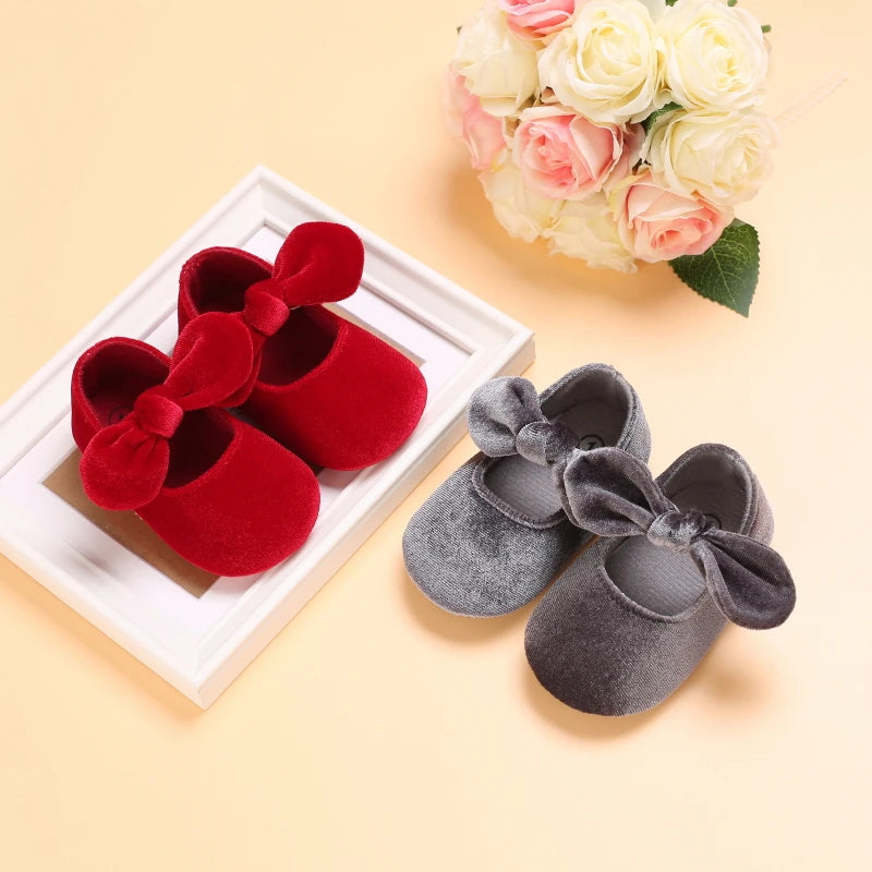 0-18M Newborn Infant Baby Girls Shoes Velvet Red Christmas 0-18M Princess Girl