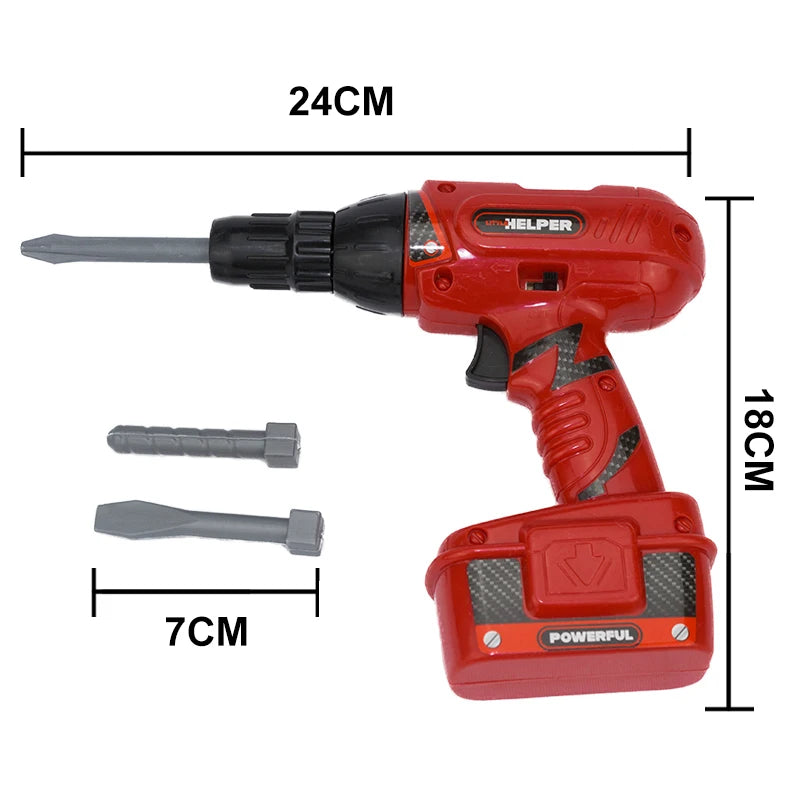 Tools Toys Electric Drill BO Simulation Screw Driver Kids Power Repair Tools Kits Children Pretend Play Sets Gift Toys for Boys