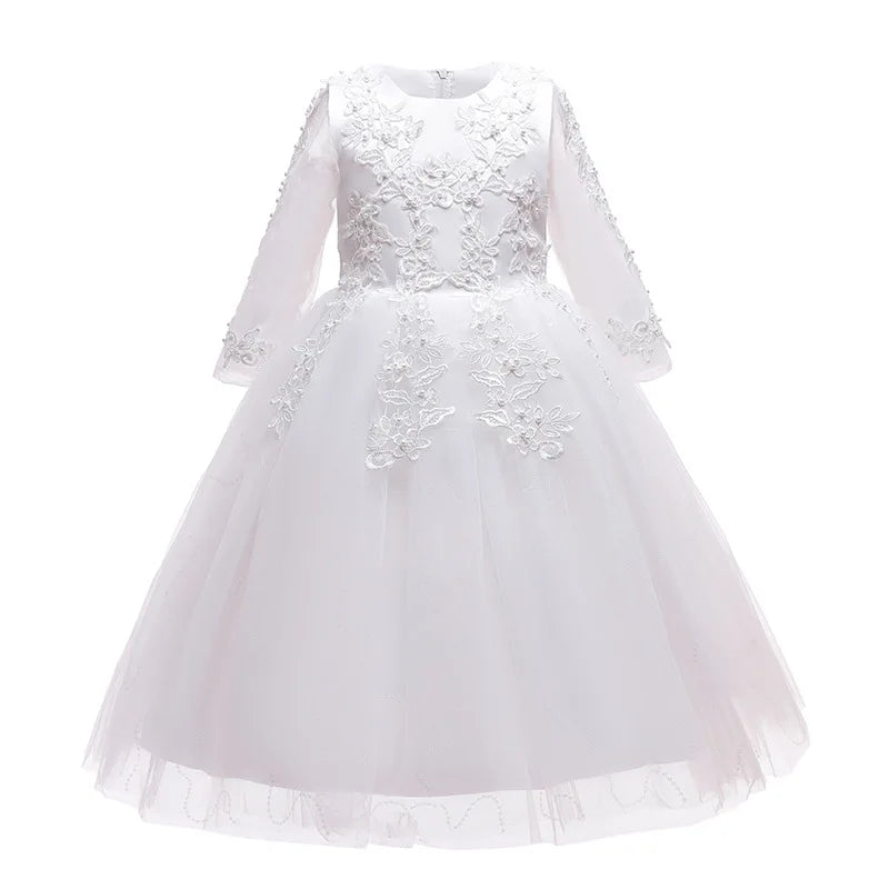 2025 new year dress flower girl dress female baby elegant embroidery  dress