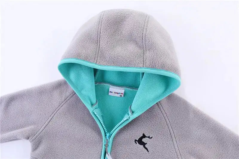 Bleinny Girls Hooded Fleece Jacket Windbreaker Zip up Reindeer Outerwear