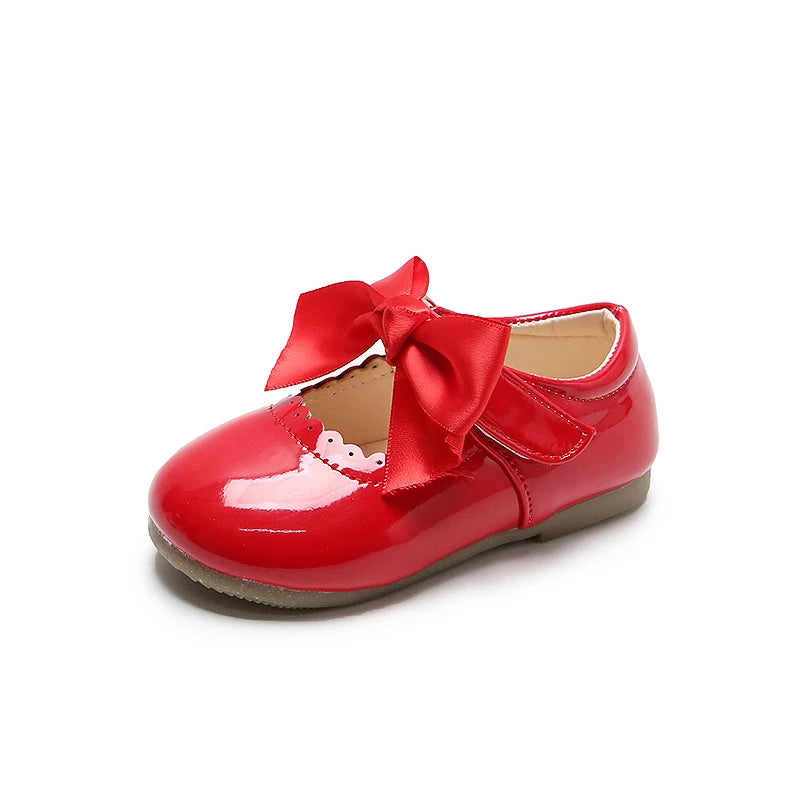 Spring Autumn Baby Girls Shoes Cute Bow Patent Leather Princess Shoes