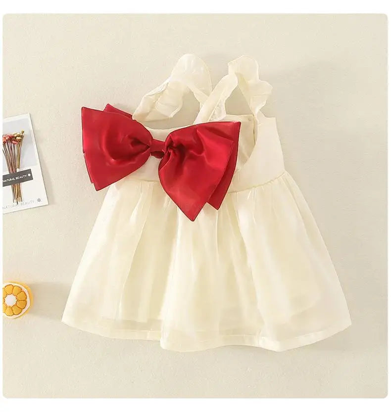 New Baby Girl Dress Summer Child Sweet Princess Infant Twins Party Wedding Children Clothing Birthday Gift Bowknot Bebe Ropa