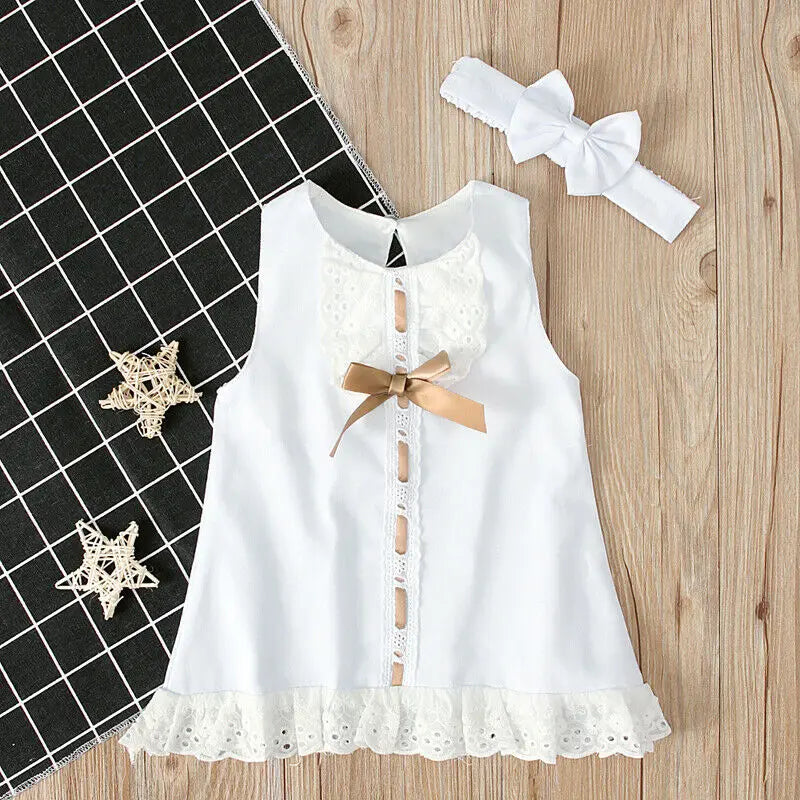 Rina Baby Girl White Lace Romper Dress for Summer