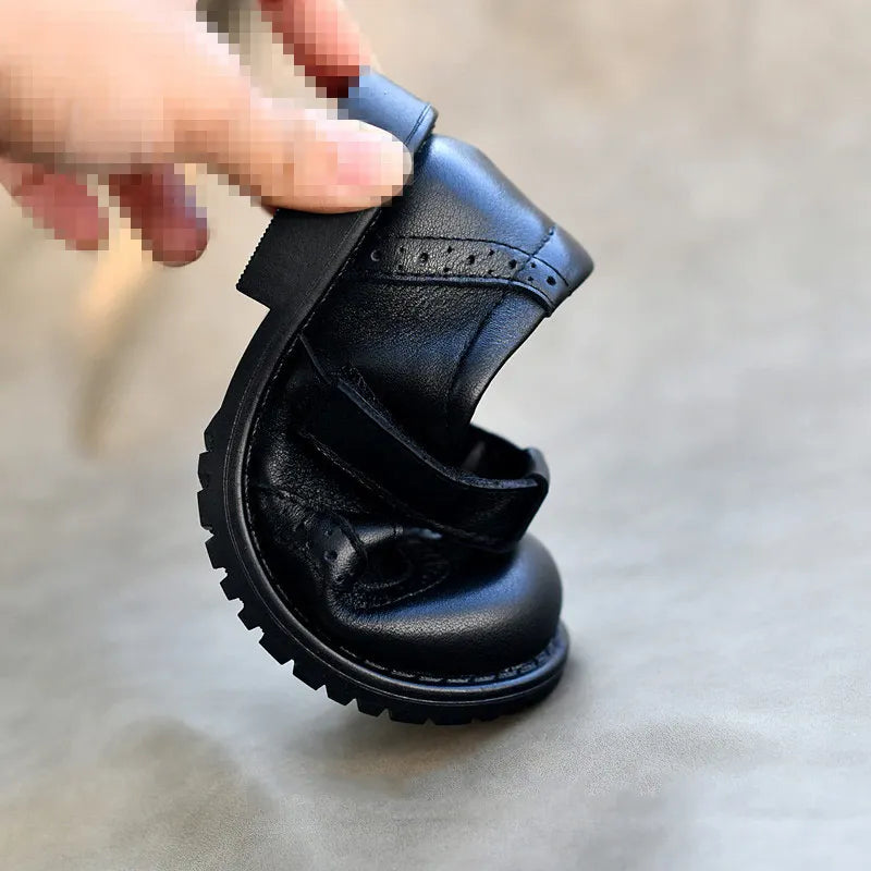Children shoes British leather princess shoes Geniune leather shoes baby shoes spring autumn models single shoes campus soft sho