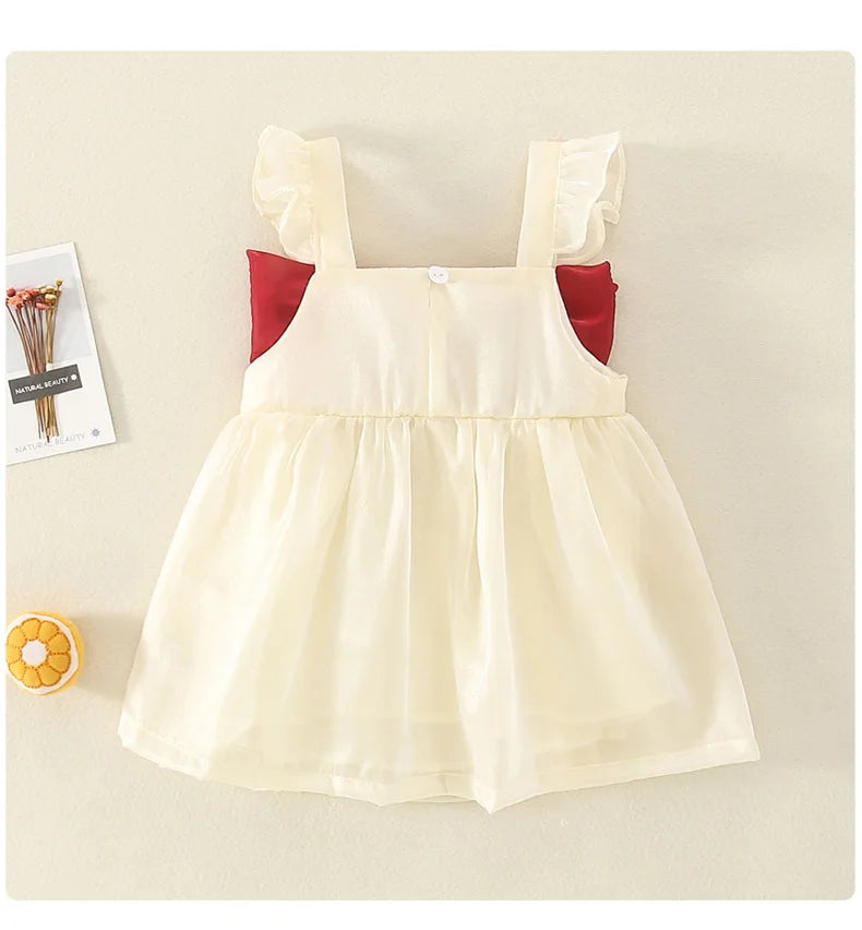 New Baby Girl Dress Summer Child Sweet Princess Infant Twins Party Wedding Children Clothing Birthday Gift Bowknot Bebe Ropa