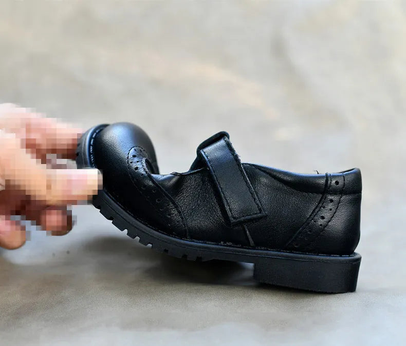 Children shoes British leather princess shoes Geniune leather shoes baby shoes spring autumn models single shoes campus soft sho