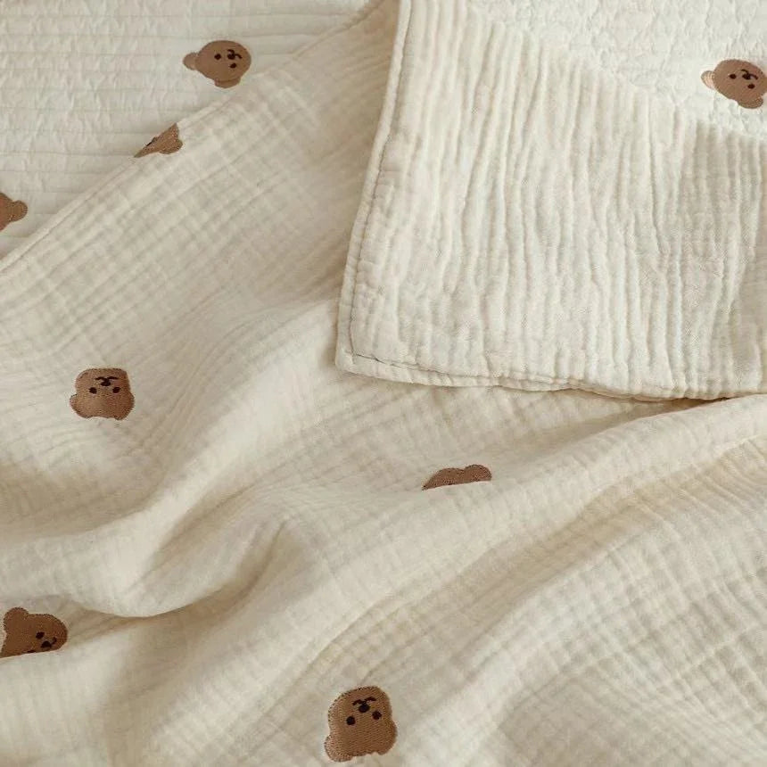 Alvin Bear Embroidered Baby Blanket, Cotton Sleeping Bed - GuGuTon baby store - Baby Fashion - Toddlers Outfits - Babies Outfits - Toddler Clothes - Kids Clothing - Newborn Clothes - Newborn Wear - Kids Wear - Trending Clothes - Trending Outfits - Fall Fashion - Winter Fashion - Girls Clothes - Boys Clothes - Babies Wear - Kids Accessories - KidsWear - Summer Clothes - Summer Fashion - Summer Trend - Falls Sweaters - Tops - Bottom - Jeans - Blouse - Dresses - Newborn Dresses - Toys