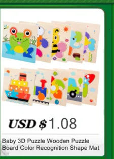 Kids Wooden Toys 3D Wood Puzzle Cartoon Animals Cognitive Jigsaw Puzzle