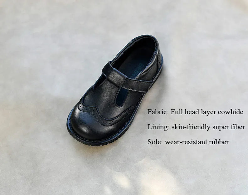Children shoes British leather princess shoes Geniune leather shoes baby shoes spring autumn models single shoes campus soft sho