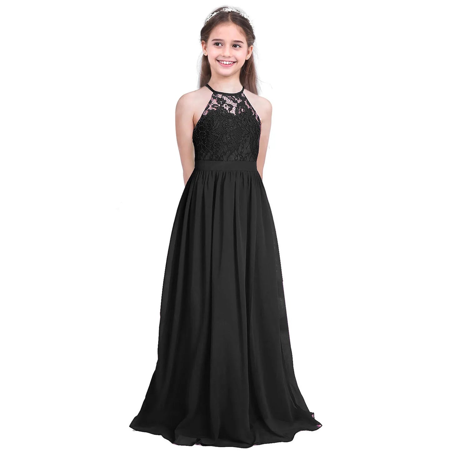 Summer Fashion Flower Girls Dress Wedding  Birthday Party Kids Long Dress