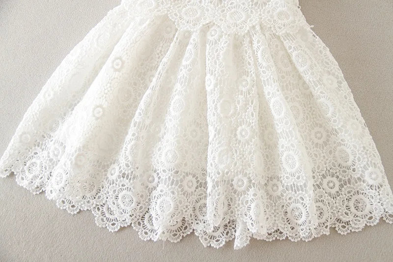 Newborn Baby Girl Baptism Dresses Party Wedding Girls Lace Flower Princess Dresses Infant Toddler 1 Year Birthday Clothes 3-24M