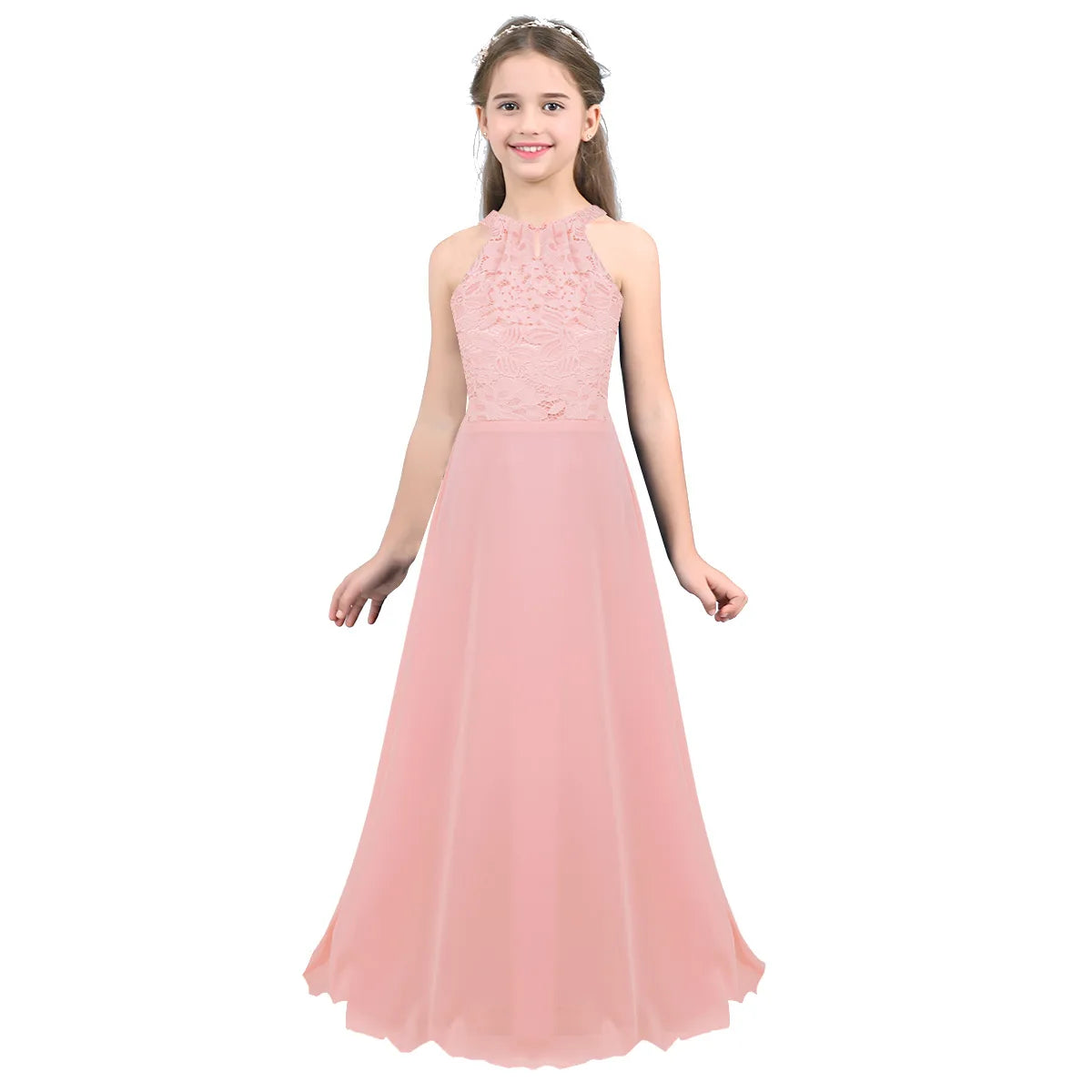 Summer Fashion Flower Girls Dress Wedding  Birthday Party Kids Long Dress