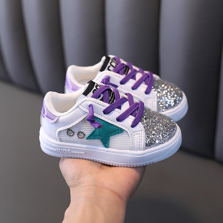 Single Sequins Sneakers Non-Slip Children Girls Shoes - GuGuTon