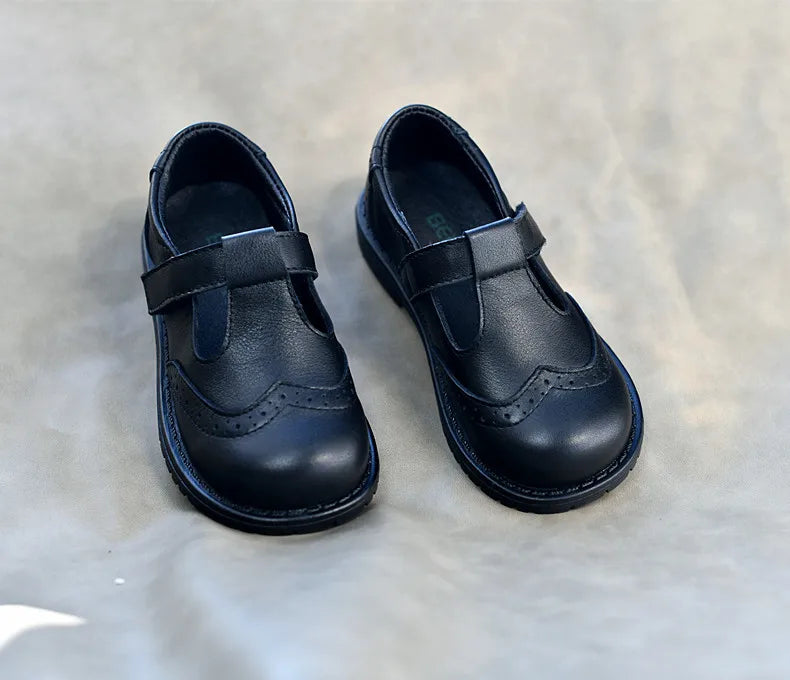 Children shoes British leather princess shoes Geniune leather shoes baby shoes spring autumn models single shoes campus soft sho