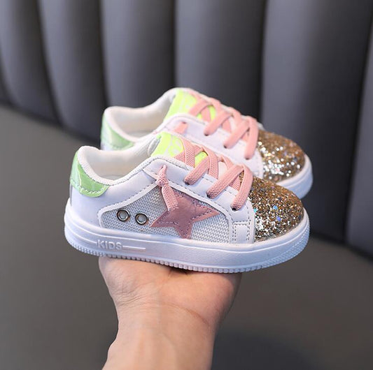 Single Sequins Sneakers Non-Slip Children Girls Shoes - GuGuTon