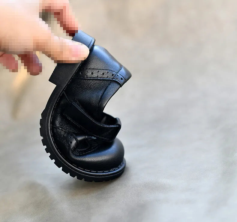 Children shoes British leather princess shoes Geniune leather shoes baby shoes spring autumn models single shoes campus soft sho
