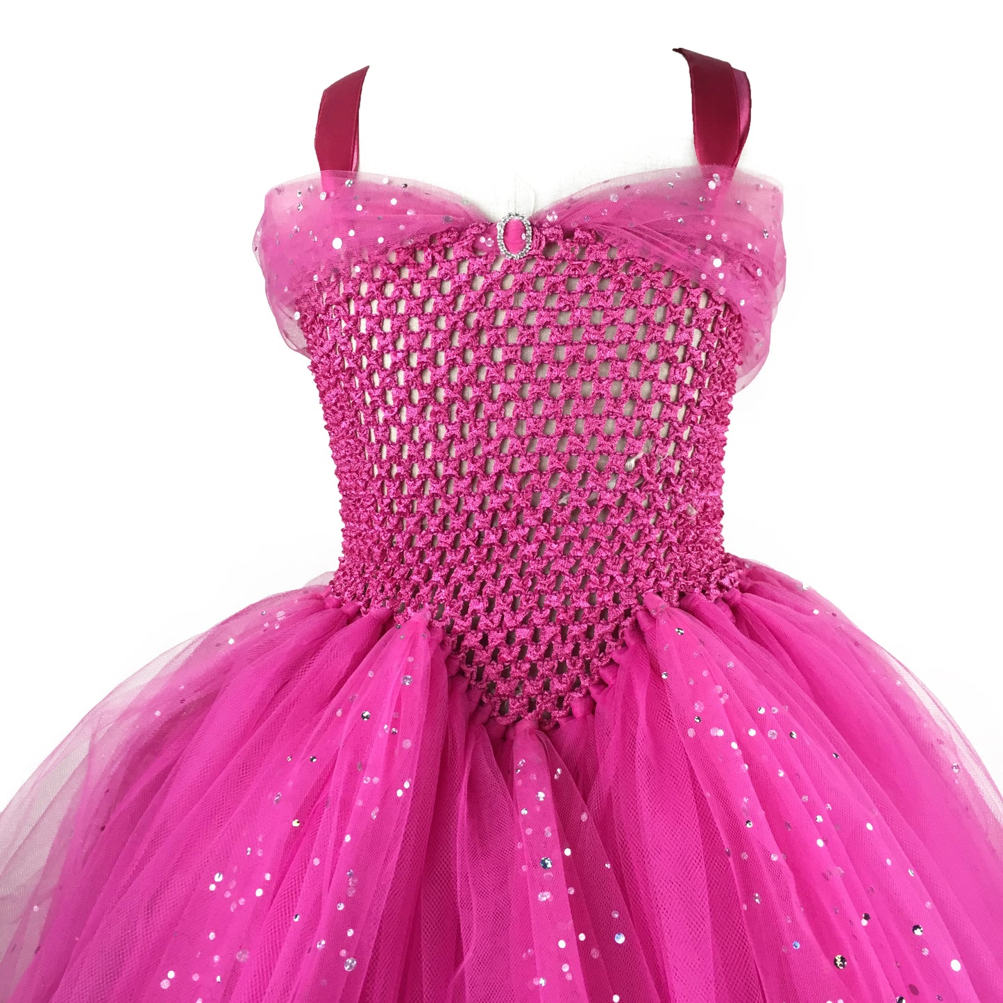 Gina Girls Pink Tulle Tutu Dress for Kids - Sparkle Party Gown