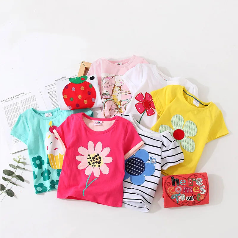 Emilia Kids Children Flower Print Baby Basic Cartoon Cotton Girls