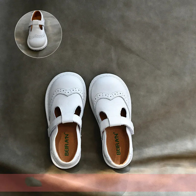 Children shoes British leather princess shoes Geniune leather shoes baby shoes spring autumn models single shoes campus soft sho