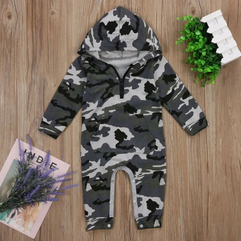 Emiliano Camouflage Romper Baby Long Sleeve Outfit Warm