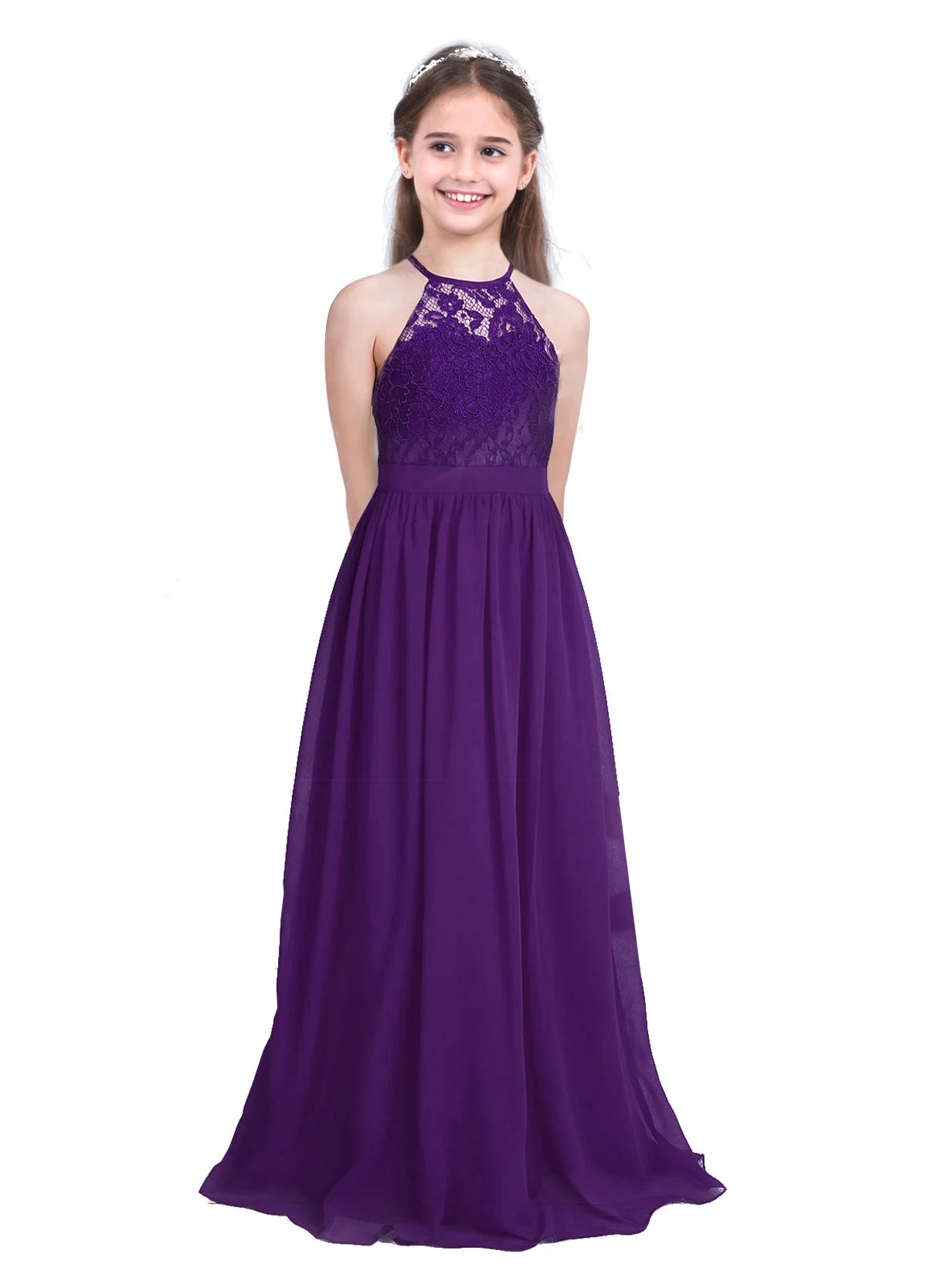 Summer Fashion Flower Girls Dress Wedding  Birthday Party Kids Long Dress